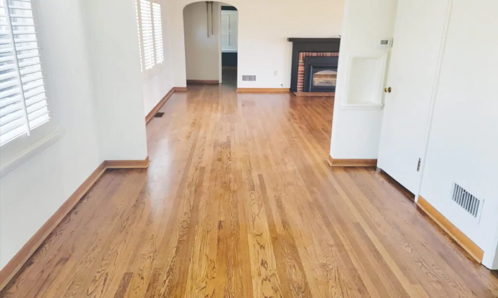 Freshly cleaned hardwood floors in a bright living room — Ari's Cleaning Services
