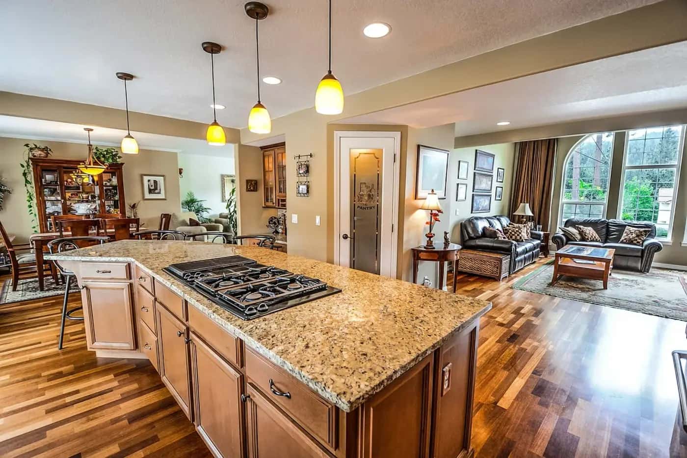 A spacious open-plan home cleaned by Ari's team